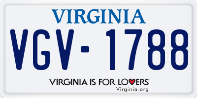 VA license plate VGV1788