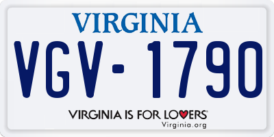 VA license plate VGV1790