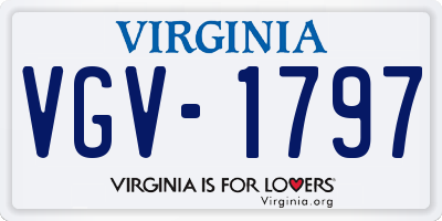 VA license plate VGV1797