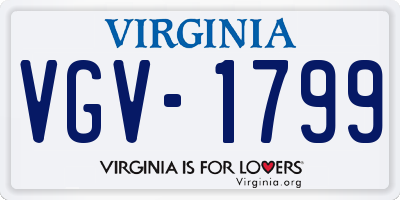 VA license plate VGV1799