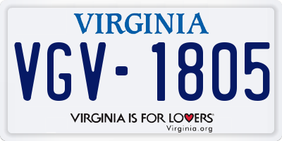 VA license plate VGV1805