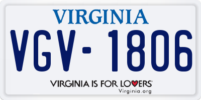 VA license plate VGV1806