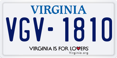 VA license plate VGV1810