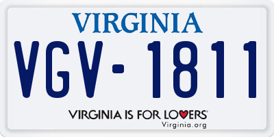 VA license plate VGV1811