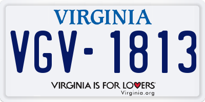 VA license plate VGV1813