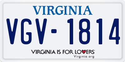 VA license plate VGV1814