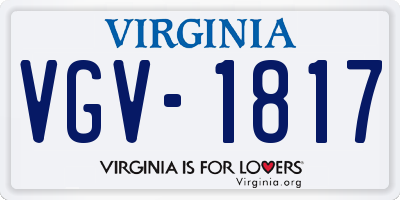 VA license plate VGV1817