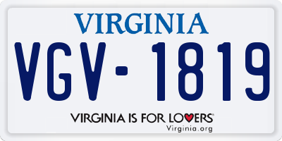VA license plate VGV1819