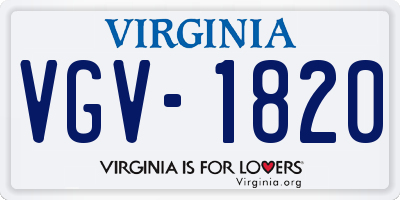 VA license plate VGV1820
