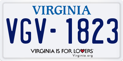 VA license plate VGV1823