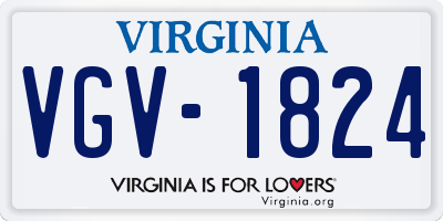 VA license plate VGV1824