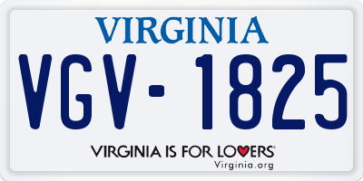 VA license plate VGV1825