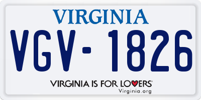 VA license plate VGV1826