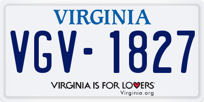 VA license plate VGV1827