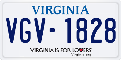 VA license plate VGV1828