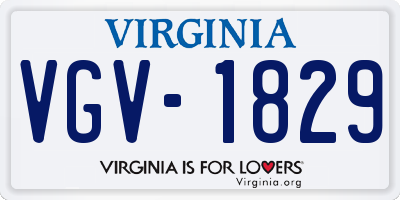 VA license plate VGV1829