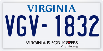 VA license plate VGV1832