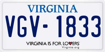 VA license plate VGV1833