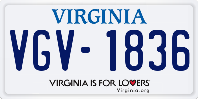 VA license plate VGV1836