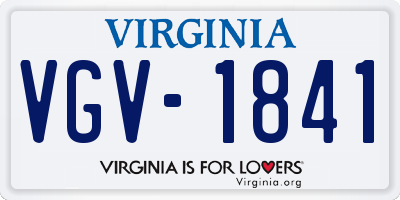 VA license plate VGV1841