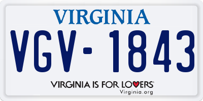 VA license plate VGV1843