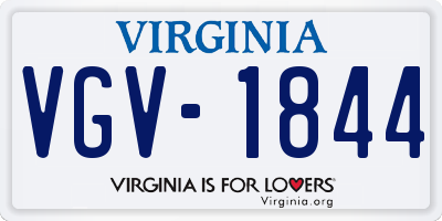 VA license plate VGV1844