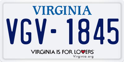 VA license plate VGV1845