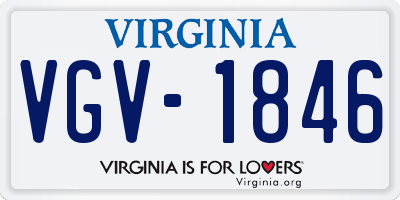 VA license plate VGV1846