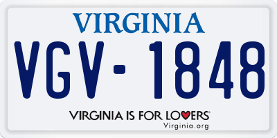 VA license plate VGV1848