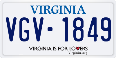 VA license plate VGV1849
