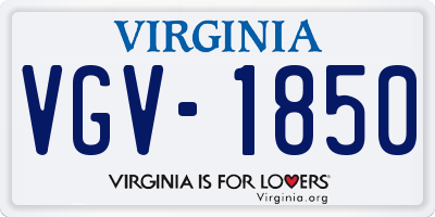 VA license plate VGV1850