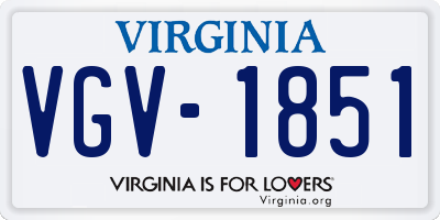 VA license plate VGV1851