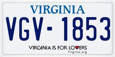 VA license plate VGV1853