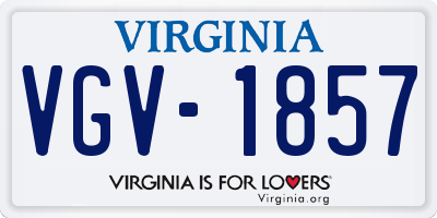 VA license plate VGV1857