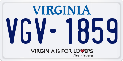 VA license plate VGV1859