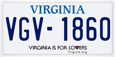 VA license plate VGV1860