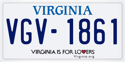 VA license plate VGV1861