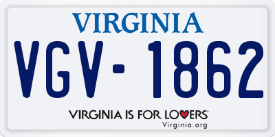 VA license plate VGV1862