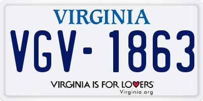 VA license plate VGV1863