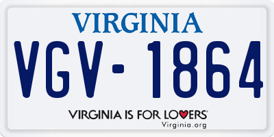 VA license plate VGV1864
