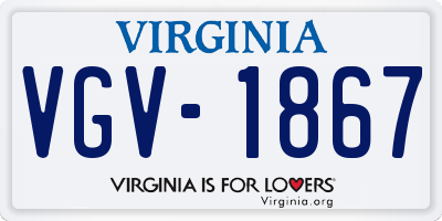 VA license plate VGV1867