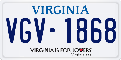 VA license plate VGV1868