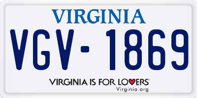 VA license plate VGV1869