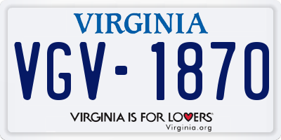 VA license plate VGV1870