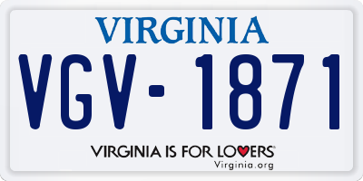 VA license plate VGV1871