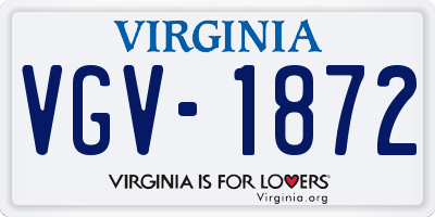 VA license plate VGV1872