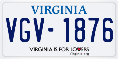 VA license plate VGV1876