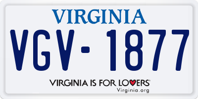 VA license plate VGV1877
