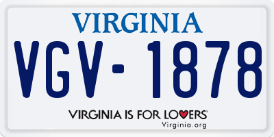 VA license plate VGV1878