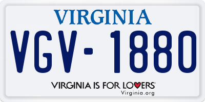 VA license plate VGV1880